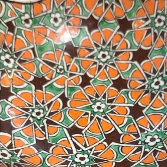 Handcrafted Mosaic Bowl - Orange, Green, and Brown - Picture 3 of 4